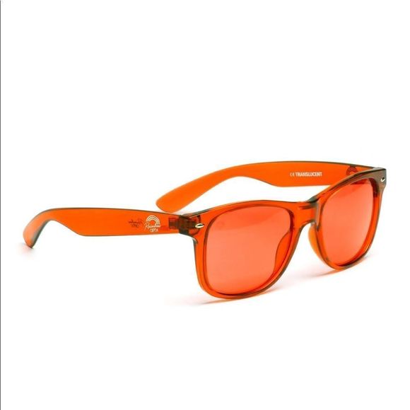 Translucent Orange Lens with Orange Framed Sunglasses - Picture 3 of 4